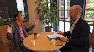 Sendai Convention Bureau staff Justin Velgus interviews Astronomer Dr. Narae Hwang.